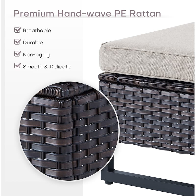 PE Rattan Sectional Sofa, High Back Outdoor Furniture Set