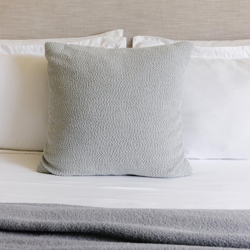 Jennifer Adams Boucle Decorative Pillow - 22" x 22" - Silver