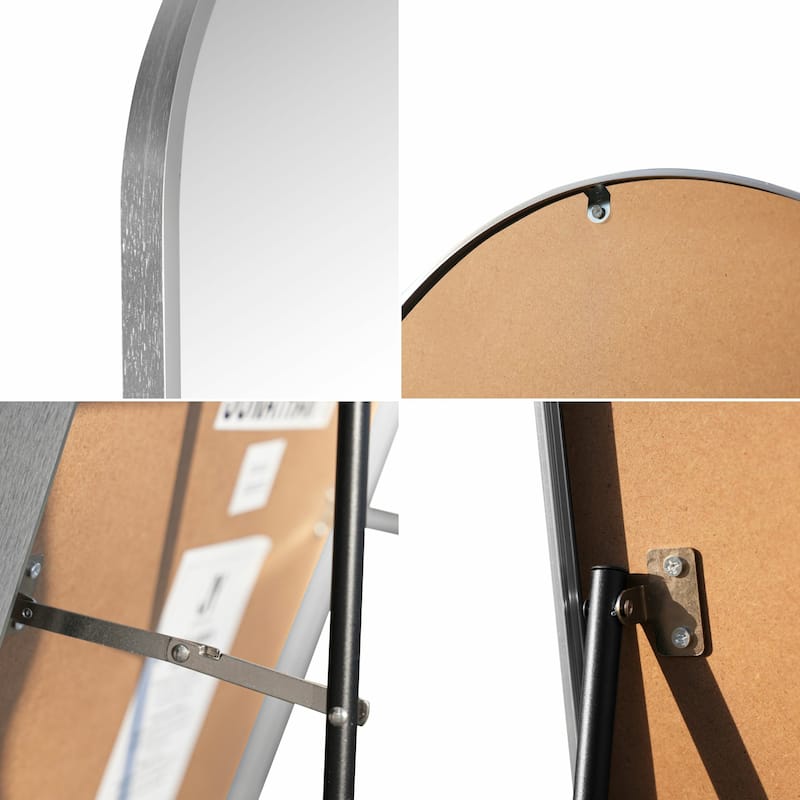 JONATHAN Y Large Arched Metal Framed Floor Full-Length Mirror - 59 H x 16 W x 1.08 D