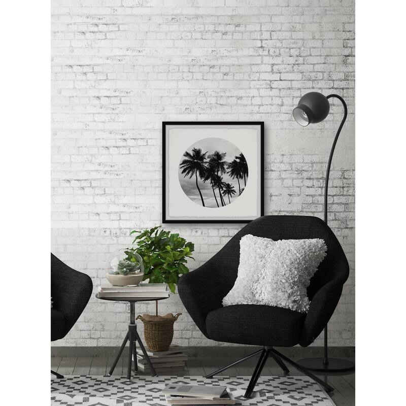 'Black Palm Trees' Framed Painting Print