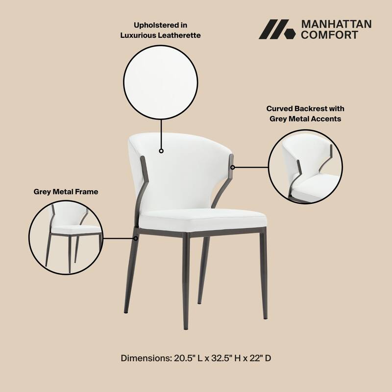 Manhattan Comfort Kirsten Camel Leatherette Dining Chair