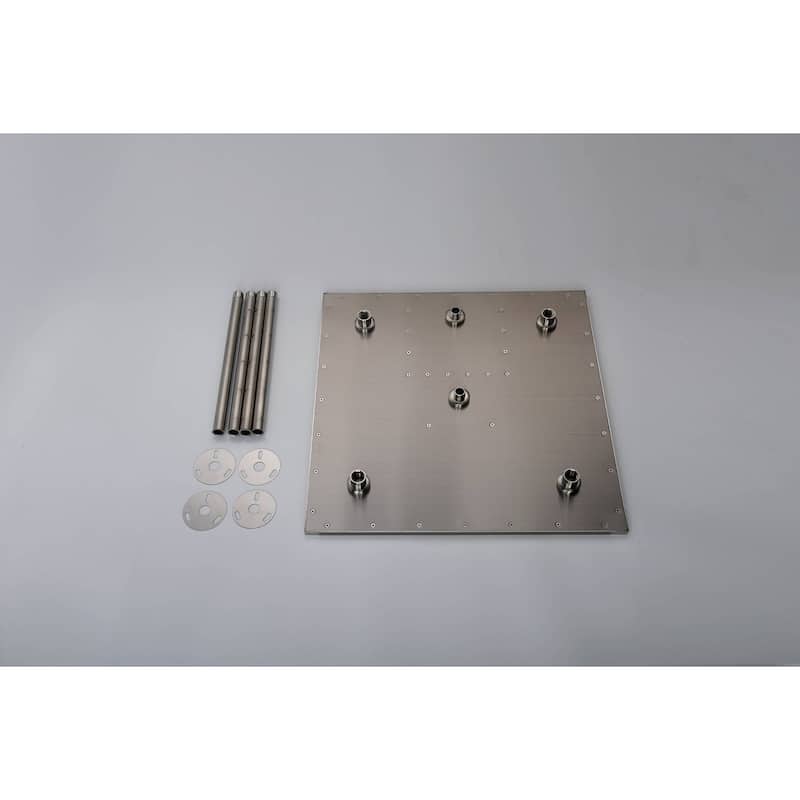 brushed nickel 20 inch rain LED shower heads 3 way thermostatic shower system with regular shower head - 7'6" x 10'9"