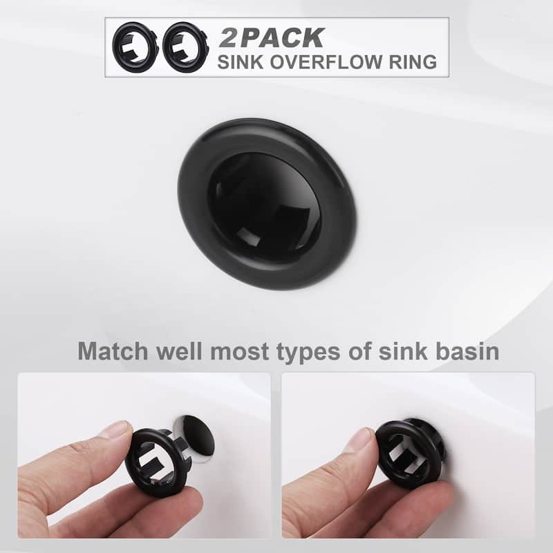 WOWOW 1.2 in. Sink Basin Trim Overflow Cover (2-Pack)