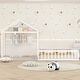 preview thumbnail 30 of 88, Wooden Floor Bed wFence Railings and Detachable House Shape Headboard Platform Bed, Kids Montessori Style Playhouse Frame Bed
