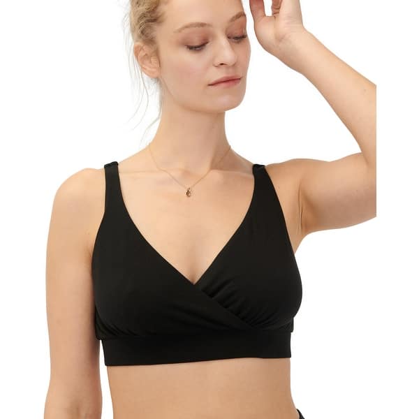 slide 2 of 5, The Dream Feed Nursing Friendly And Sleep Bralette Black - L