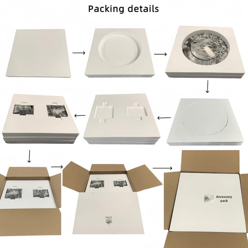 Roomfitters Round Marble Coffee Table, Natural Stone Living Room Table, Solid Marble Accent Table, Modern Design