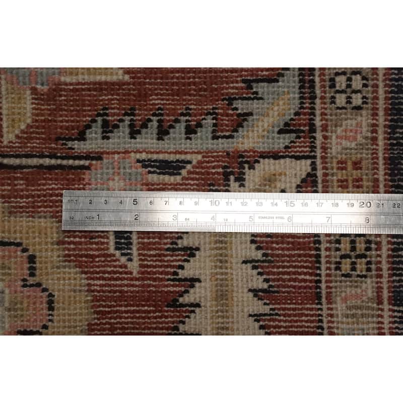 Hand Knotted Oriental 100% Wool Carpet Traditional Medallion Oranges & Rust Heriz (serapi) Area Rug - 9' 1'' X 6' 4''