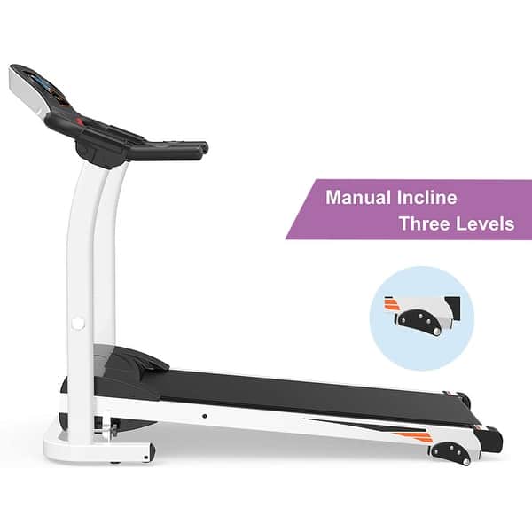 Home Treadmill with Incline, Quiet White 270lb Heavy Duty Motorized Electric Treadmill Running Walking Jogging Machine - - 31490934
