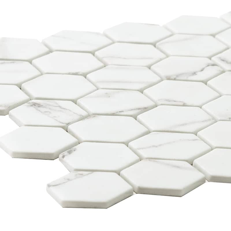 Eterna Hex 2x2 Glass Hexagon Mosaic Tile - Floor, Wall, Backsplash