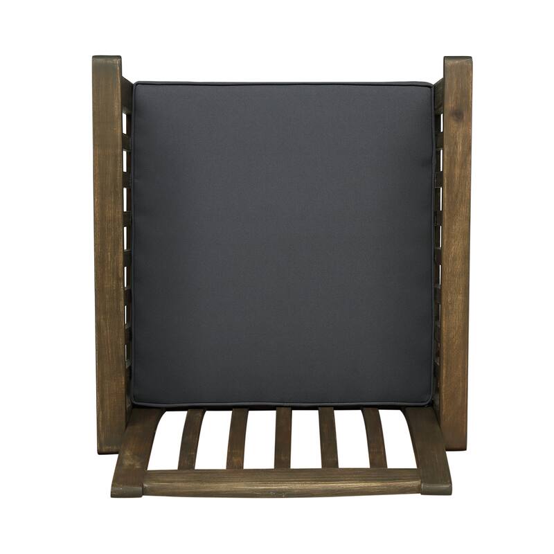 Roomfitters 2-Piece Acacia Wood Dining Chairs with Water-Resistant Cushions, Rustic Modern Outdoor Seating