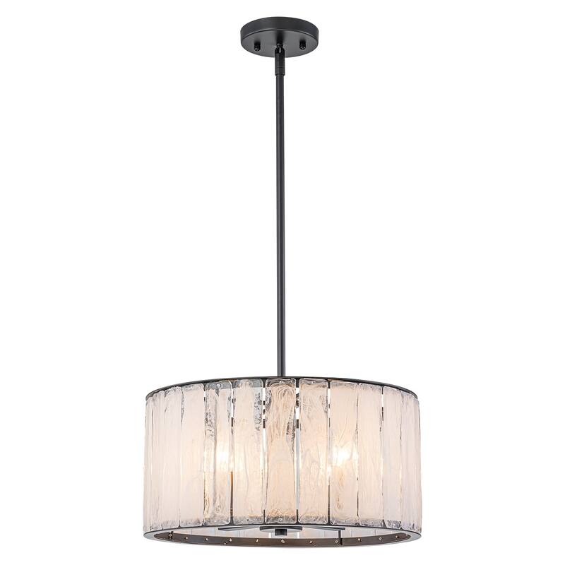 Cloudy White Glass Black Pendant Lighting Modern for Kitchen Island