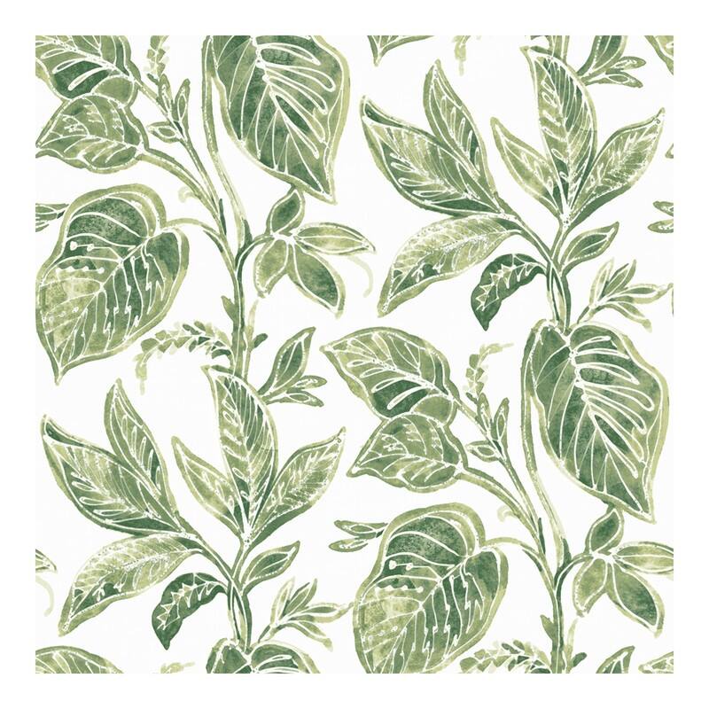 Chesapeake Mangrove Green Botanical Wallpaper - 20.5 x 396 x 0.025