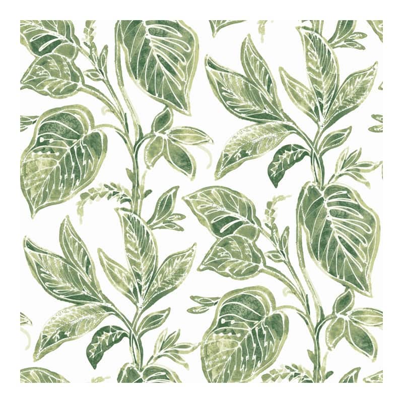 Chesapeake Mangrove Green Botanical Wallpaper - 20.5 x 396 x 0.025
