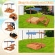 preview thumbnail 5 of 7, 3-in-1 Wooden Sandbox with Canopy Table Bench and Storage Bins Outdoor Playset for Kids - 81" x 49" x 51"