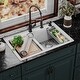 preview thumbnail 6 of 56, Karran QTWS-880 Drop-in 33 in. Double Equal 50/50 Bowl Workstation Kitchen Sink