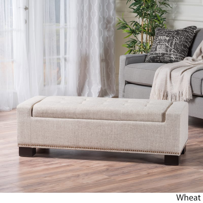 Stylish Storage Ottoman with Studs: Innovative Design, Spacious Interior