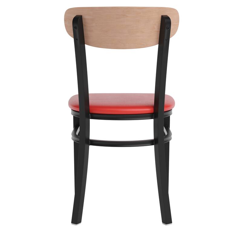 2PK Commercial Metal Dining Chairs with Boomerang Back