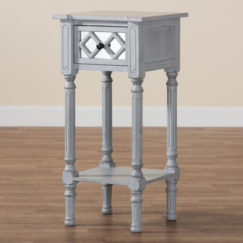 Gellert Classic and Traditional Grey Finished Wood 1-Drawer End Table
