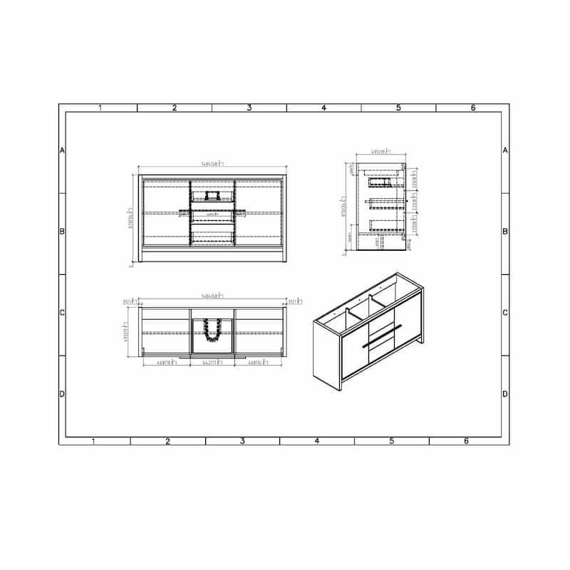 Dove 60'' Freestanding Vanity with Single Reinforced Acrylic Sink