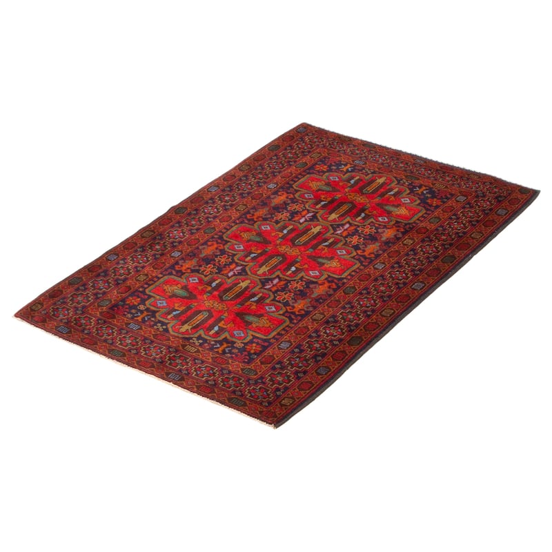 Teimani Red Rug 3'0" x 4'10" - 3'0 x 4'10