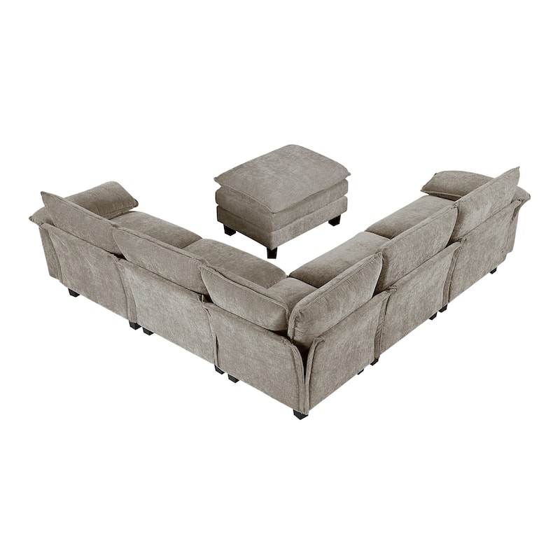 Fremont & Park Terra Chenille 6-Piece Modular Sectional Sofa - Ottoman