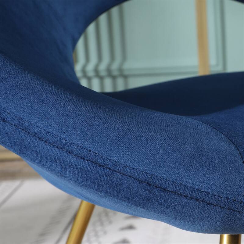 Silky Velvet Upholstered Accent Chair with Gold Tone Finished Base