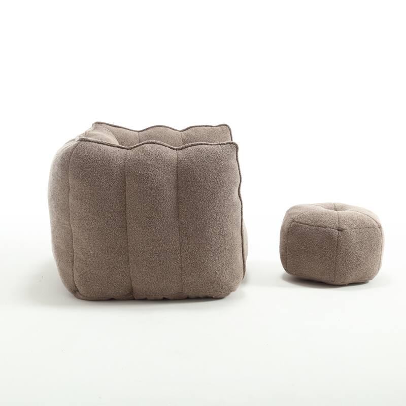 Soft Bean Bag Lazy Sofa with Footstool for Living Room and Bedroom