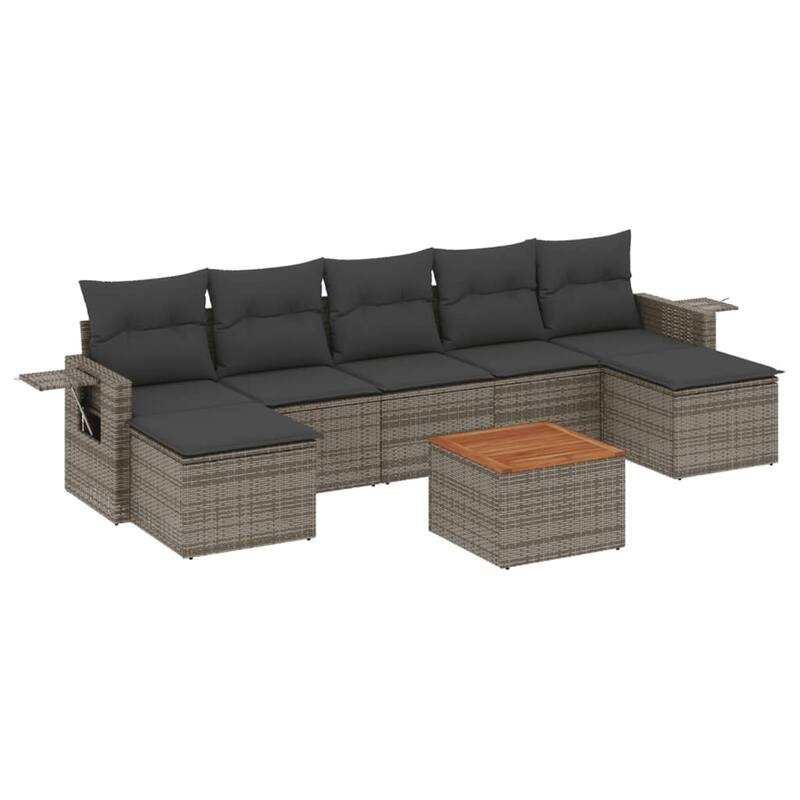 vidaXL Garden Sofa Set PE rattan Large UV-resistant materials