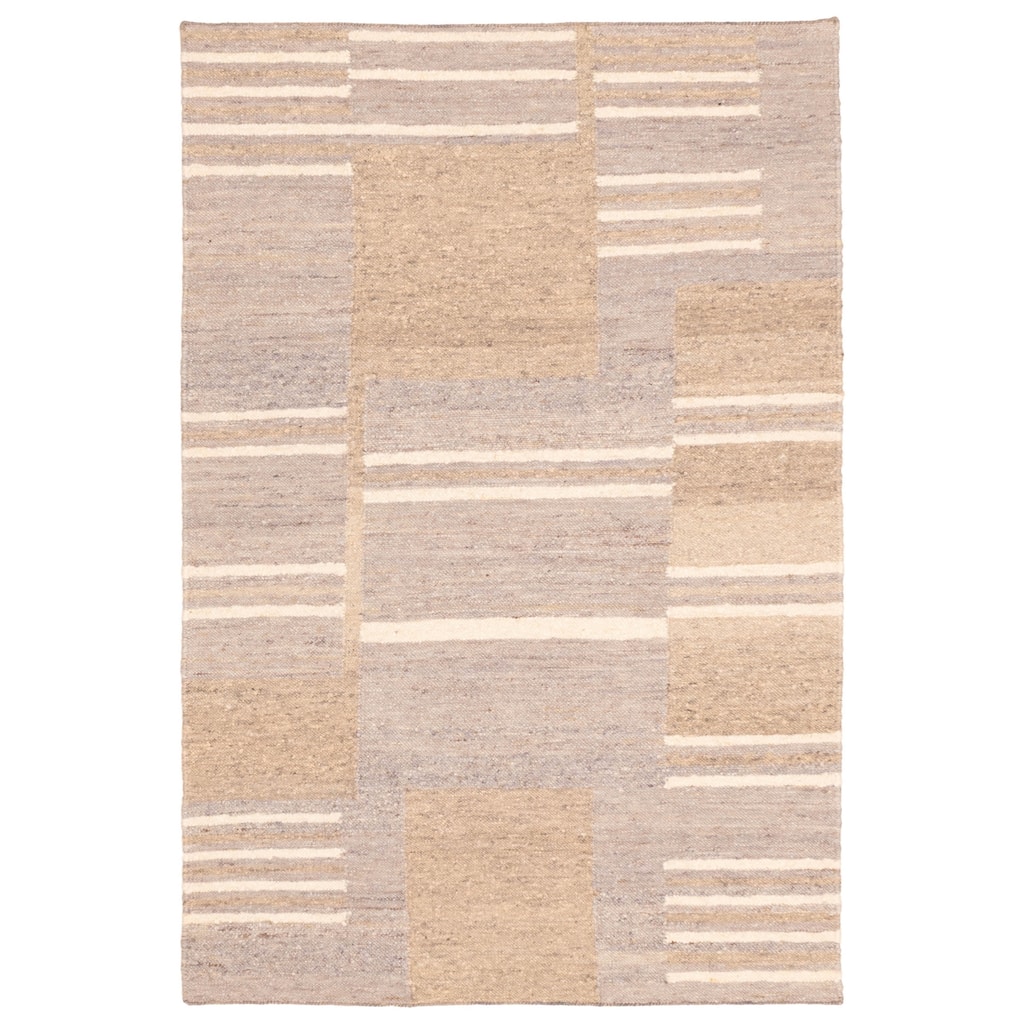 ECARPETGALLERY Flat-Weave Marrakech Grey Wool Kilim - 5'2 x 7'9