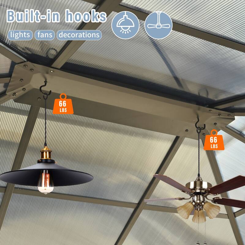 Heavy Duty Double Roof Patio Gazebo with Aluminum Frame