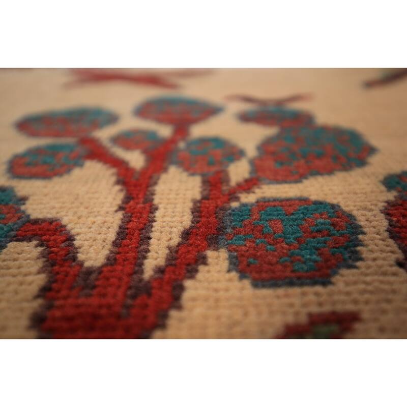 Hunting Animals Kazak Oriental Foyer Rug Handmade Pink Wool Carpet - 2'0" x 3'0"