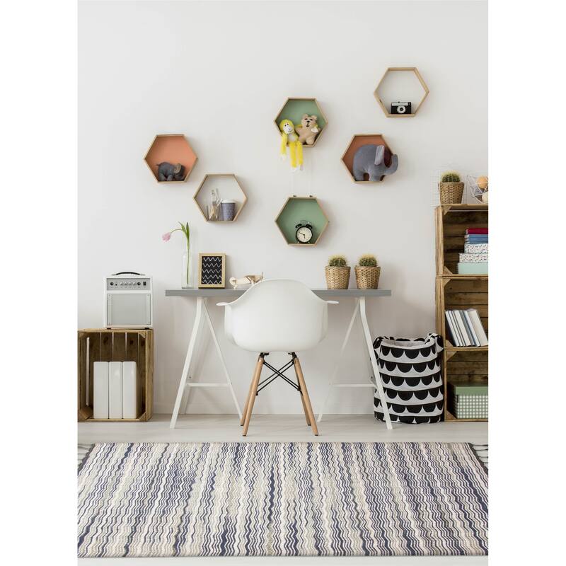 ECARPETGALLERY Braid weave Sienna Charcoal Wool Rug - 5'10 x 7'6