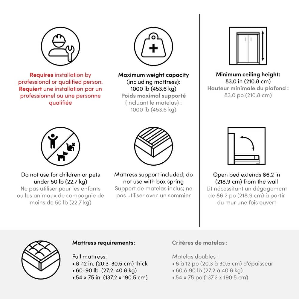 Claremont Full Murphy Bed with Closet Organizers (99W) by Bestar