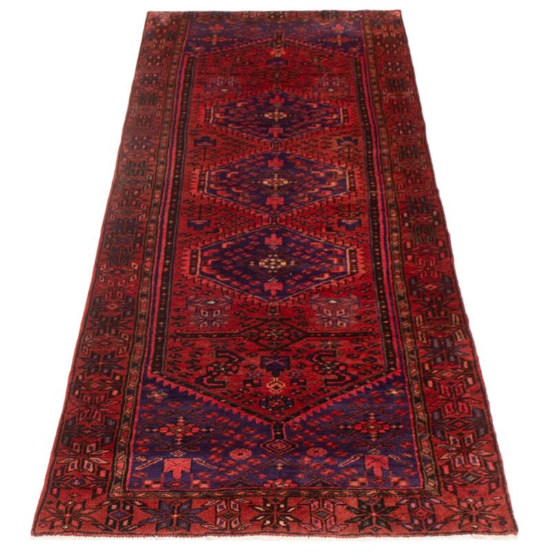 ECARPETGALLERY Hand-knotted Anadol Red Wool Rug - 3'11 x 10'9
