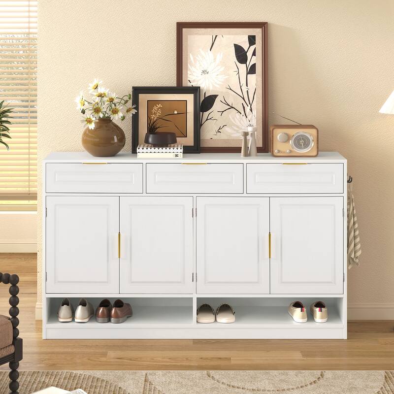 Farmhouse Sideboard with 3 Drawers & 4 Doors