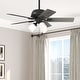 preview thumbnail 1 of 9, Hunter 44" Crystal Peak Ceiling Fan with LED Light Kit and Pull Chain, Casual, Transitional Matte Black