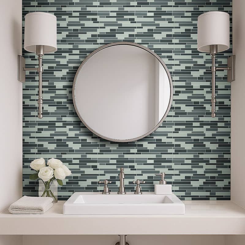 Ackland AKM-G-ME12X12IL-CA Meridian - 12" x 12" Solid Floor and Wall