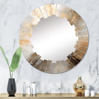 Designart "Gold and Silver Chromatic Essence I" Abstract Modern Wall Mirror