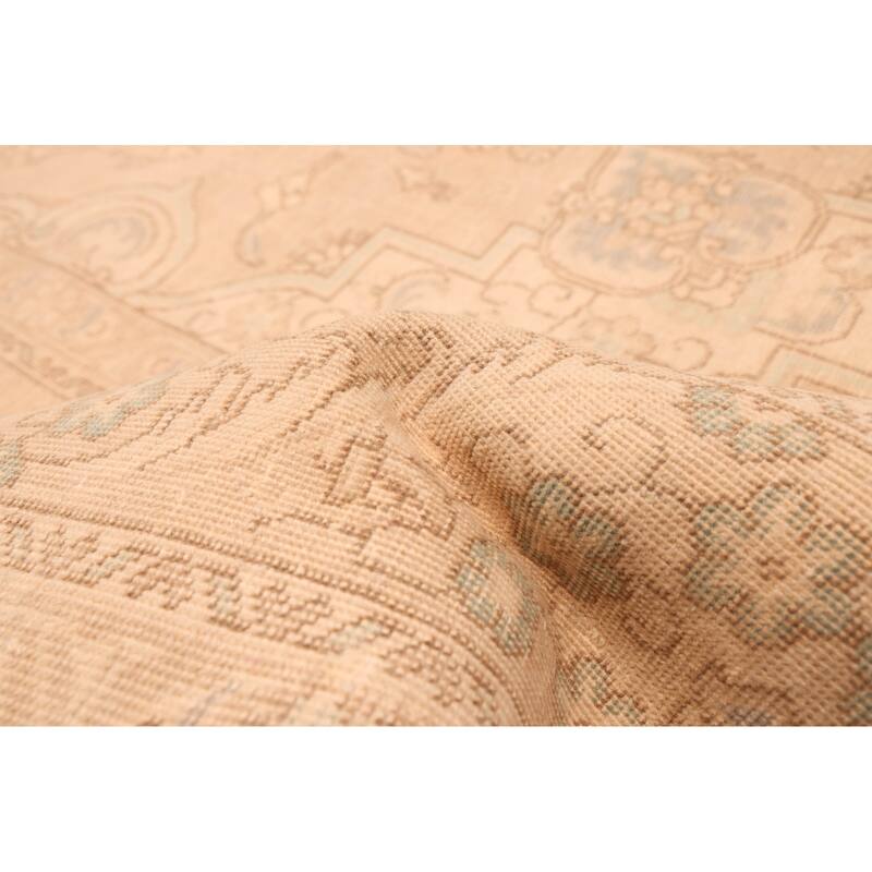ECARPETGALLERY Hand-knotted Antalya Vintage Tan Wool Rug - 8'0 x 11'0