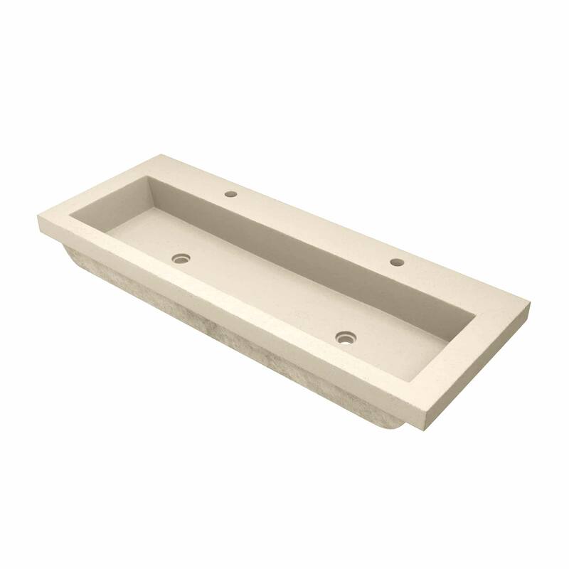 Native Trails Trough 48" NativeStone Drop In Bathroom Sink with 2 - Sand