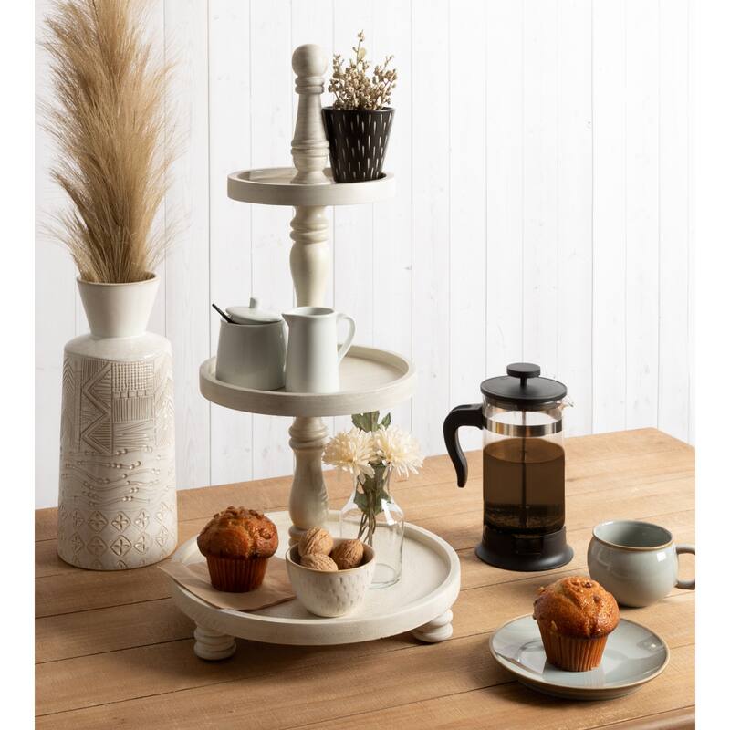 Kate and Laurel Downing Three Tiered Tray - 12x12x24