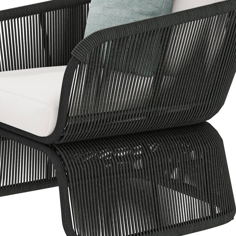 Corvus Ida Outdoor Wicker Club Chair with Sunbrella Cushion and Pillow