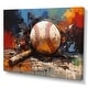 preview thumbnail 2 of 5, Designart "Baseball Collage II" Sports Canvas Wall Art