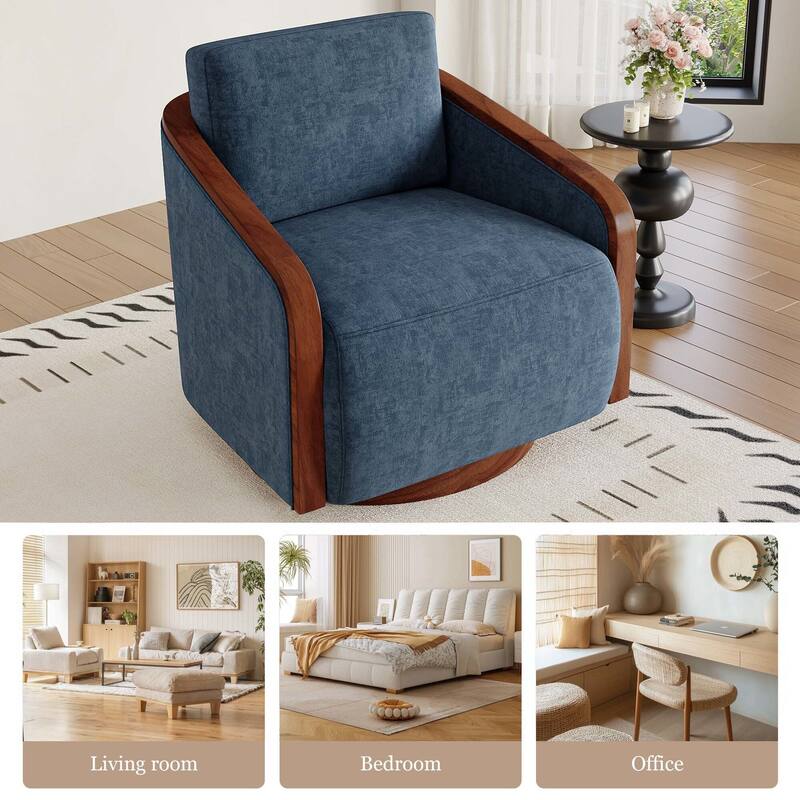 Modern Upholstered Swivel Accent Chair Set of 2