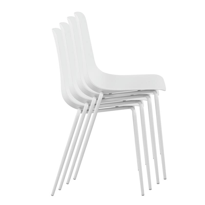 Poly & Bark Isla Stackable Dining Chair (Set of 4) - White