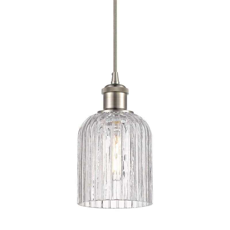Innovations Lighting 516-1P-9-5 Bridal Veil Pendant Bridal Veil 5" - Brushed Satin Nickel / Clear
