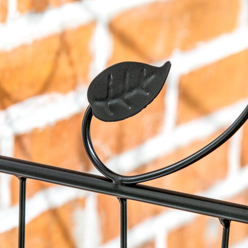 Outsunny Garden Fence, 4 Pack Metal Fence Panels, 11.5', Rust-Resistant Animal Barrier & Decorative Border Flower Edging