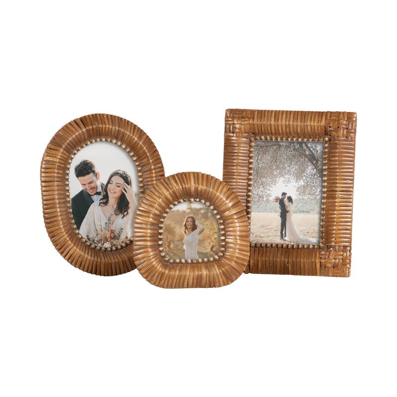 Kate and Laurel Rahfy Tabletop Picture Frame Set - 3 piece - Natural