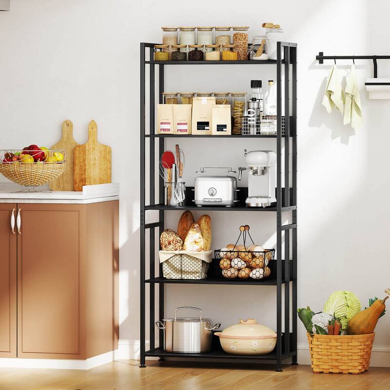 Costway 1/2 PCS 5 Tier Bookshelf 62" Tall Bookcase with Tiltable