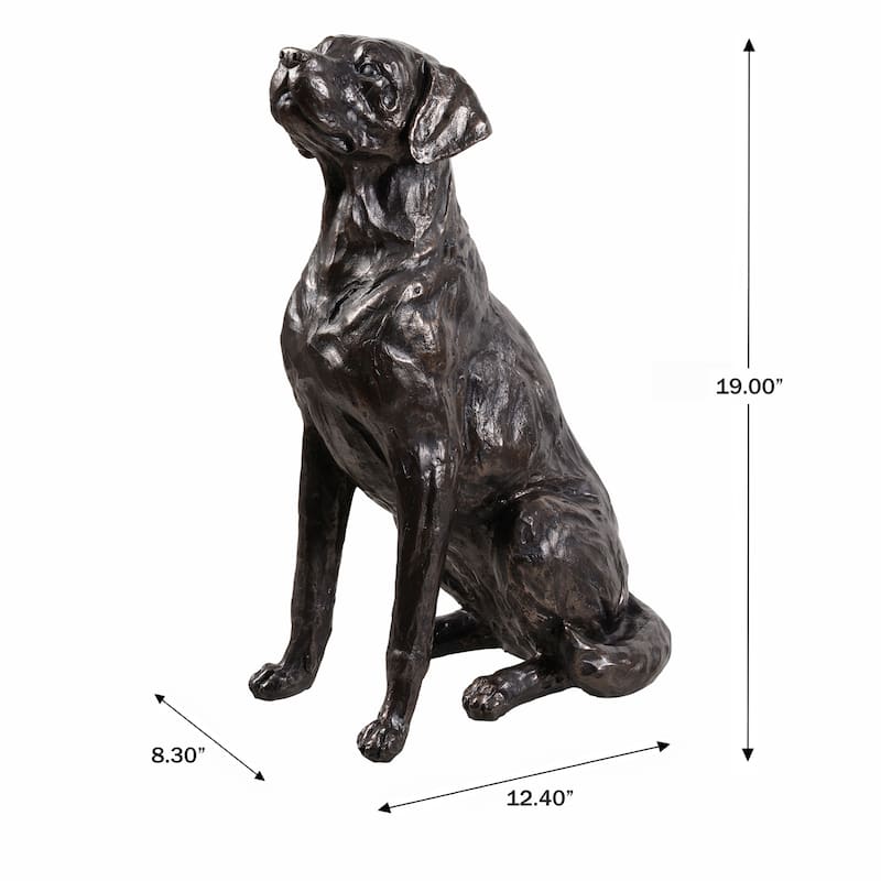 Sitting Labrador Dog Statue - 19" - Bronze